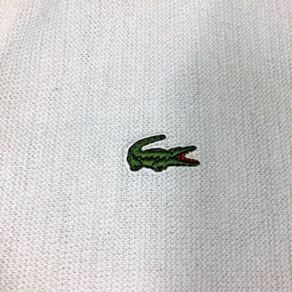 VINTAGE NEW Izod Lacoste Cardigan Sweater Mens L White USA Preppy Grandpa 80s - Picture 5 of 10